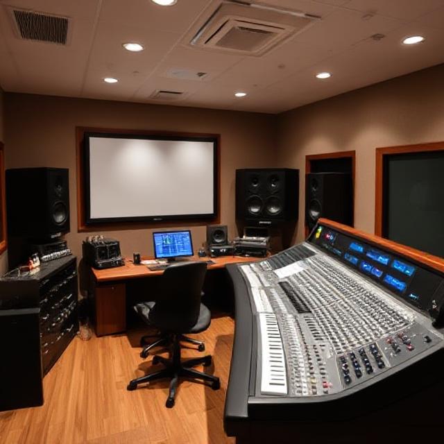 Control Room A with large mixing console