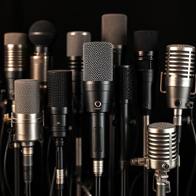 Collection of various high-end microphones